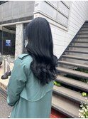 暗髪 ブリーチなし ブルーブラック 透明感