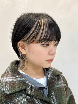 エアー(Air) ハンサムショート前下がりボブ切りっぱなしボブニュアンスパーマ