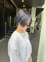 ロンド レア 天神大名店(Lond Le’a)&nbsp;ダブルカラーラベンダーグレーショートヘアケアブリーチ韓国