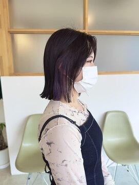サロン 名和店(SALON) パツっとボブ/インナーラベンダー