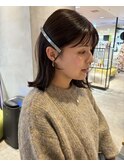 ぱつっと外はね　バレッタで更にかわいい20代