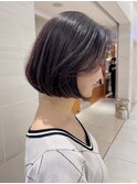 丸みボブ　骨格補正　ボブスタイル　韓国ヘア　大人ヘア