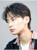 ハイライトメンズ波巻きスパイラルパーマサーフスタイルウルフ