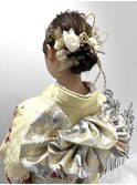 成人式ヘア　着付け　ゆるふわまとめ