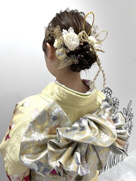 ケンジ 横浜(KENJE) 成人式ヘア　着付け　ゆるふわまとめ