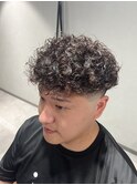 MEN’S HAIR/ブルーブラック/フェザーパーマ/柏