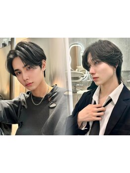 こなれた質感でカッコよく扱いやすいメンズヘアに！韓国風センターパート/ダウンパーマ/カルマパーマ[大宮]