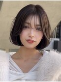 ブリーチなし透明感カラー/アッシュグレージュオリーブブラウン