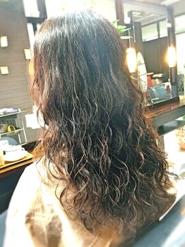 キャン 温品店(CAN) 【ＣＡＮ】ロングウエーブスタイル×オーガニックリタッチカラー