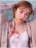 大人イルミナカラー抜け感束感シースルーボブすっきり清潔感暖色