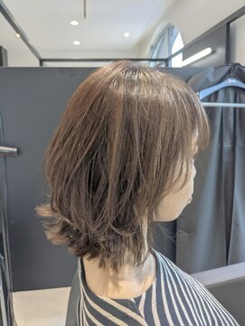 ジエクト 本店(The Ect) エアリーミディ×ミルクティーブラウン×ミストバング