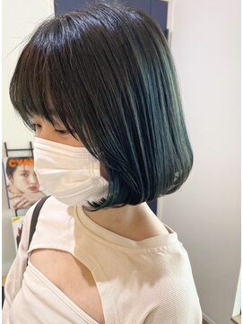 アーブル ヘアーアンドメイク(ARBRE) ブリーチダブルカラー切りっぱなしボブ