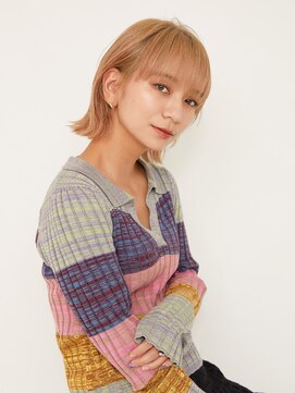 エンタク 新宿三丁目店(enntaku) ケアブリーチ/グラデーションカラー/ペールベージュ[新宿三丁目]