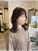 30代韓国ヘア大人可愛いお顔周りレイヤーカットモカグレージュ