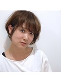 [KURAKU] 耳掛けマッシュショート/30代/40代/前髪あり/パーマ
