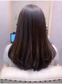 似合わせカット イメチェン ロング オリーブグレージュ