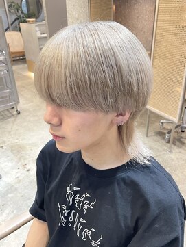 サンクプロジェクト(cinq PROJECT) 韓国風メンズメルクティーベージュダブルカラーハイトーンカラー