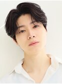 韓国ヘアカルマパーマ韓国マッシュセンターパート黒髪