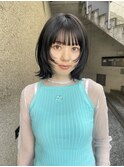 ◎切りっぱなしボブ縮毛矯正ショートボブストレートパーマ