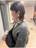 斜めバング/グレージュカラー/デザインカラー/シルキーベージュ