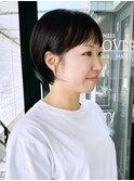 オン眉ショート　オン眉　暗髪　京都美容室　進詩織