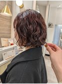 パーマ　髪質改善　艶髪　ミディアムレイヤー　学割24