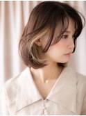 インナーカラー大人ガーリー前下がりAラインボブY浦和20代30代