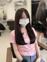 ハピネス 梅田茶屋町店(HAPPINESS)&nbsp;レイヤーカット/韓国ヘア/顔まわり/ブリーチなし/髪質改善/艶髪
