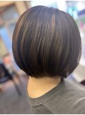 ナチャラルハイライト 艶ボブ ブリーチ 20代30代40代