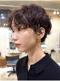 パーマショートパーマハンサムショートパーマショート女子
