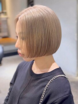 アルバム 新宿(ALBUM SHINJUKU) ボブショートミディアムミルクティーおくれ毛_ba367021