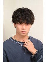 ネイビー(NAVY)&nbsp;無造作シャドウパーマ メンズマッシュ