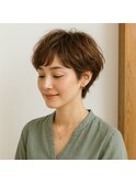 くせ毛風パーマ マッシュショート 20代 30代 40代 50代 60代