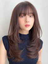 アグノス 青山(Agnos)&nbsp;大人ガーリー似合わせミディアムレイヤーカットダークアッシュ