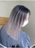 ワンレン×アッシュグレージュ☆前下がりショートボブ