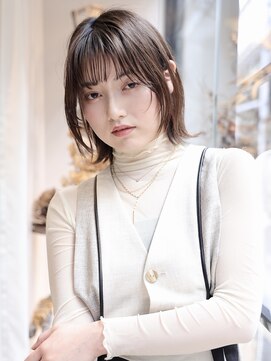 エムスラッシュ 横浜元町店(M.SLASH) セミウェット/伸ばしかけ/インナーカラー/外ハネボブ/元町