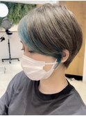 インナーカラー/グレージュ/ショートヘア