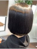 酸性ストレートでツヤボブ,ミニボブ,酸性縮毛矯正