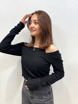 ディフィーノ 赤坂(DIFINO) かきあげバング/外はねミディ/ハニーブラウン