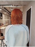 オレンジカラー_ブリーチカラー_ハイトーンボブ