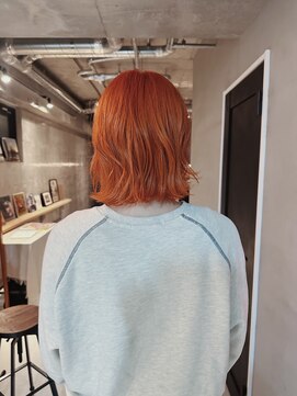 ソイリウム 下北沢(soi rium) オレンジカラー_ブリーチカラー_ハイトーンボブ