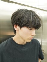 センターパートカルマパーマビジネス韓国ヘアシャドウパーマ