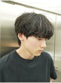 センターパートカルマパーマビジネス韓国ヘアシャドウパーマ