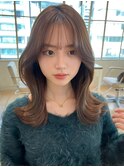 表参道アフロート張替　ミディアムヘア　シースルーバング