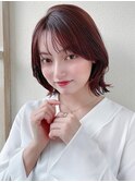 30代前下がりレイヤーボブで絶壁解消小頭効果のひし形シルエット