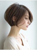 ☆ホワイトグレージュミニウルフデジタルパーマチェリーブラウン