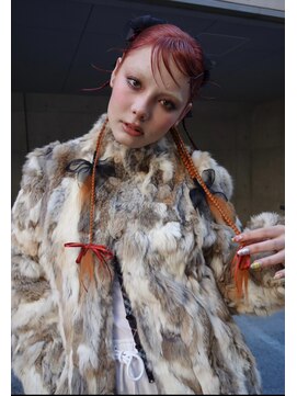 レコ 渋谷(LECO) ボルドーオレンジレッドダブルカラーケアブリーチヘアセット