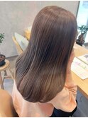 髪質改善カラー・ベージュカラー・透明感・ストレート