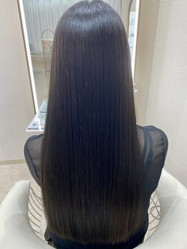 エフヘア レヴェリー(Fhair reverie) 艶ロング ネイビーグレージュ+質感再整トリートメント