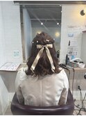 お呼ばれアレンジ ヘアセット ハーフアップ